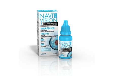 NAVI® Vision Plus nomierinoši acu pilieni sausām un nogurušām acīm, 15 ml